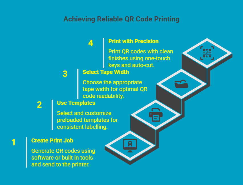 Infographic on How to Print QR Codes Using the Brother PT-E560BTVP