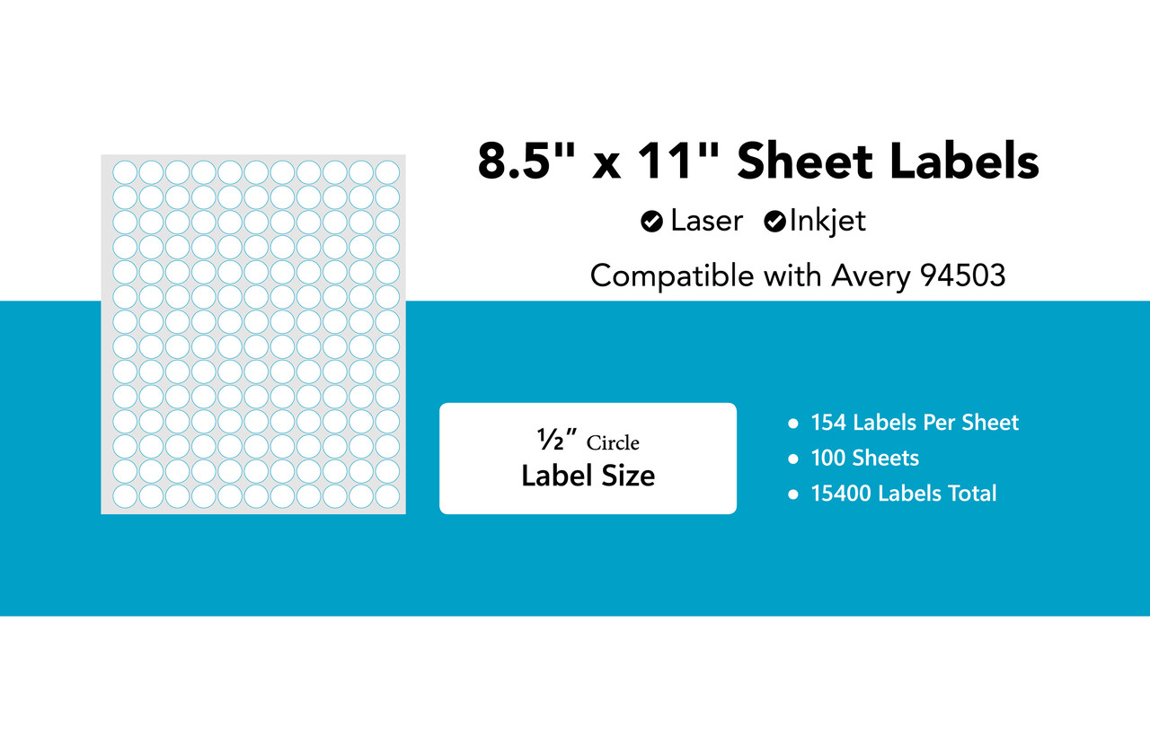 Laser/Inkjet custom circle sheet labels