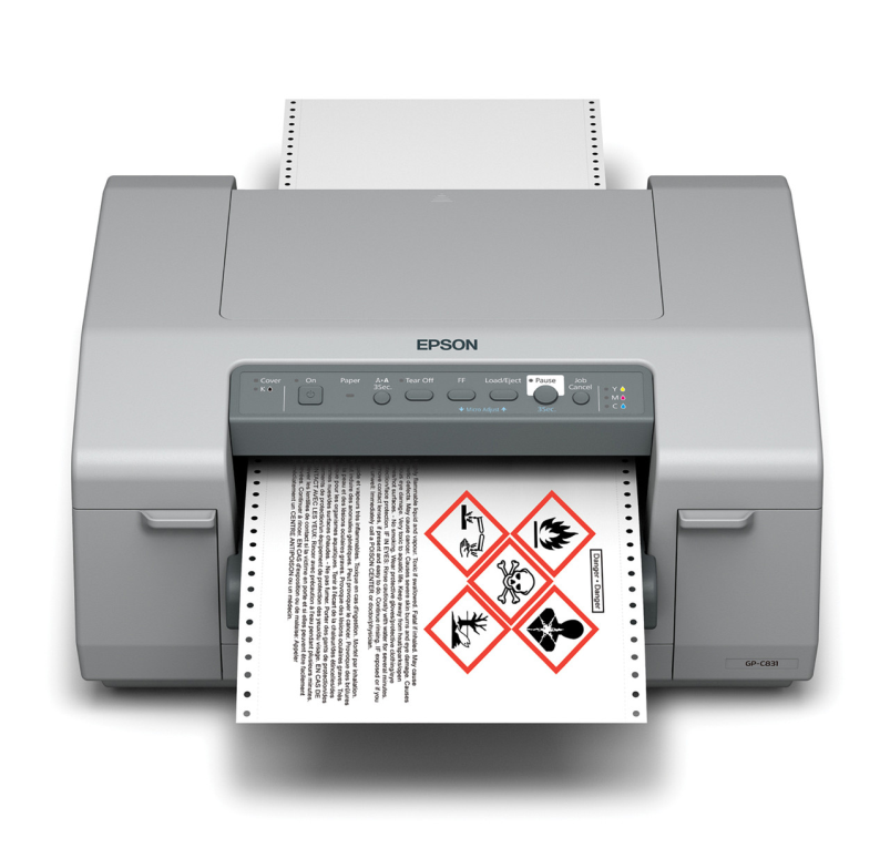grey Epson GP-C831 label printer