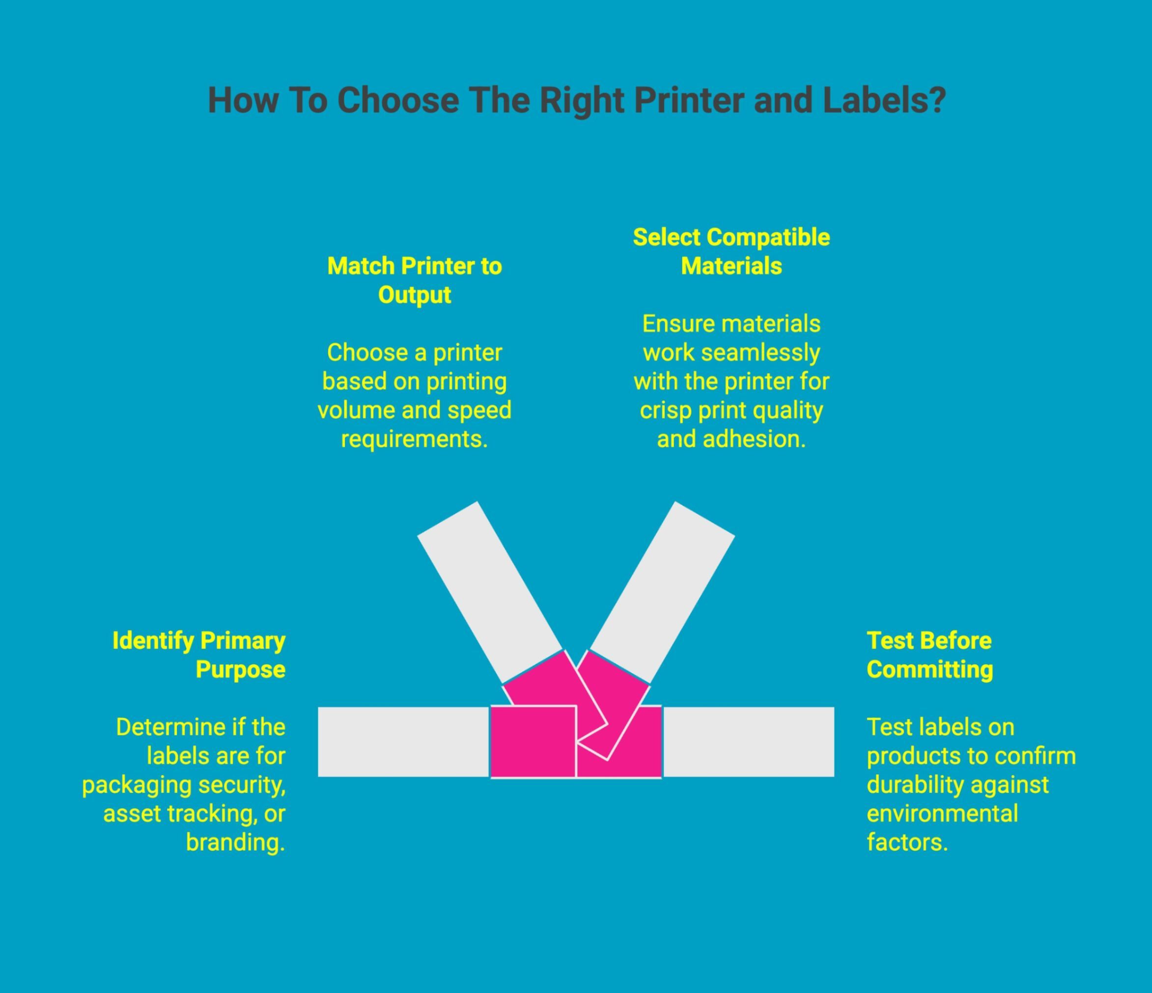 Infographic showcasing how to choose the right printer and labels Infographic showcasing how to choose the right printer and labels