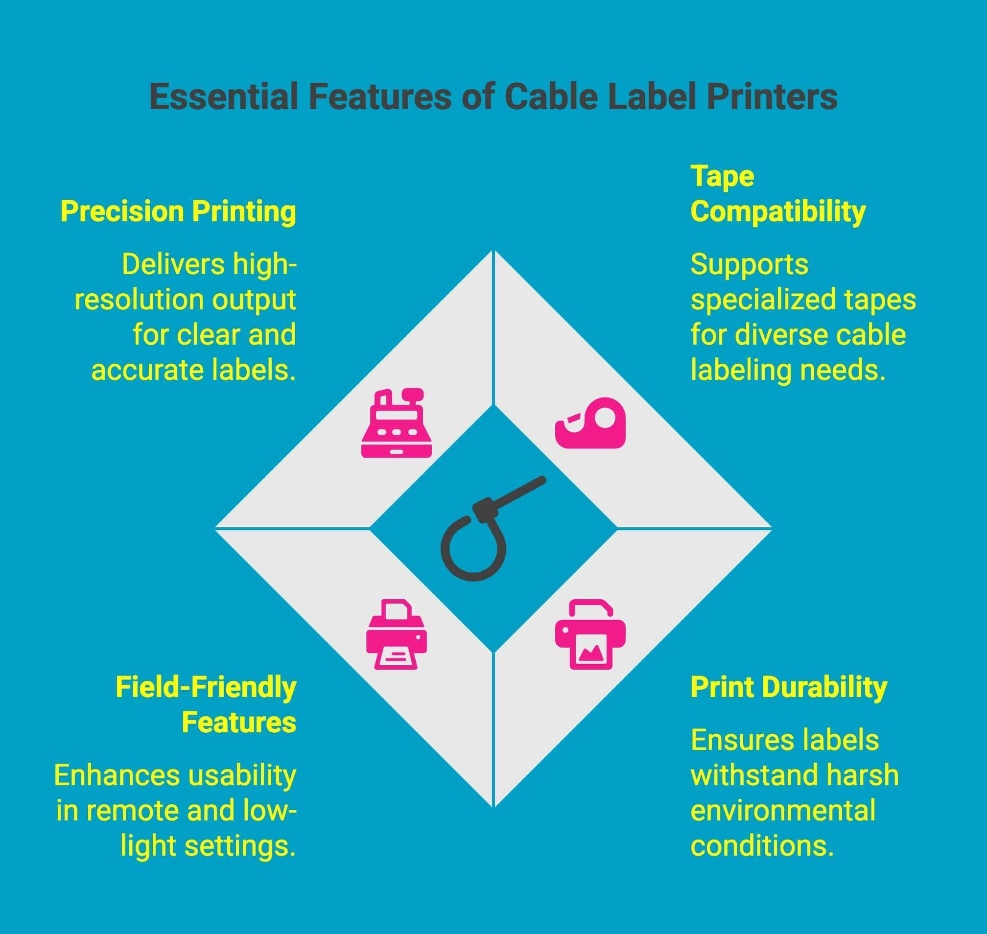 Infographic on essential features of cable label printers Infographic on essential features of cable label printers