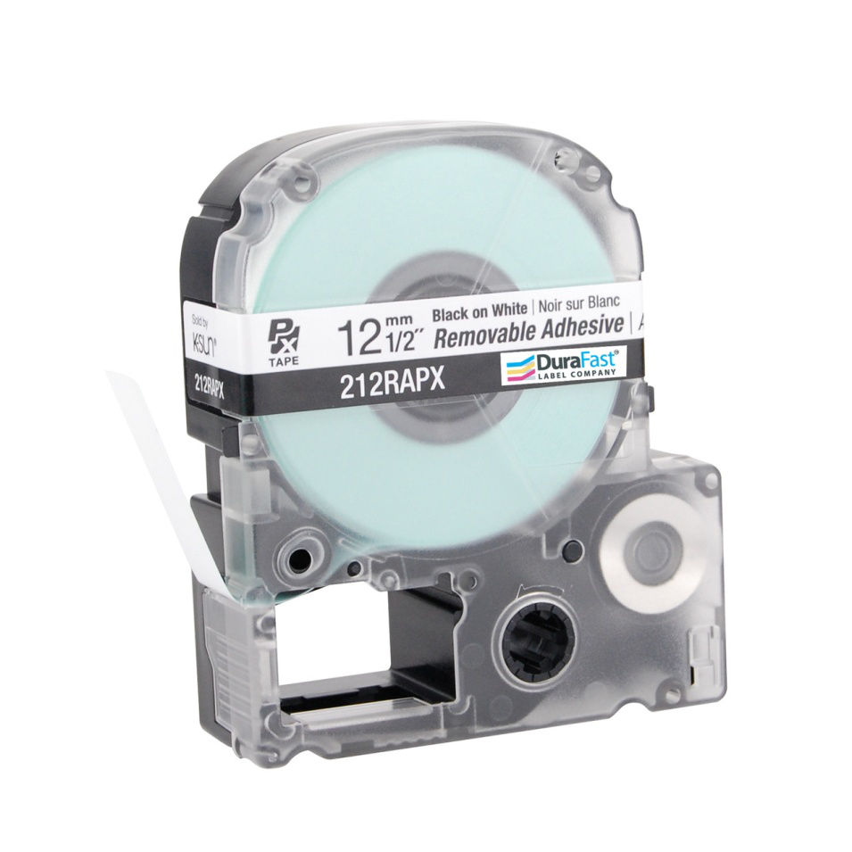 212RAPX 1/2" White Glossy Removable Adhesive Label PX Tape