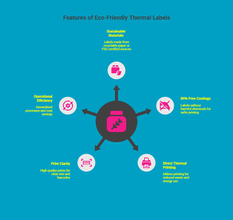 Infographic on What Are the Key Features of Eco-Friendly Thermal Labels