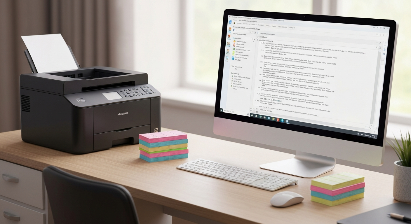 Infographic showcasing the steps to print an address label