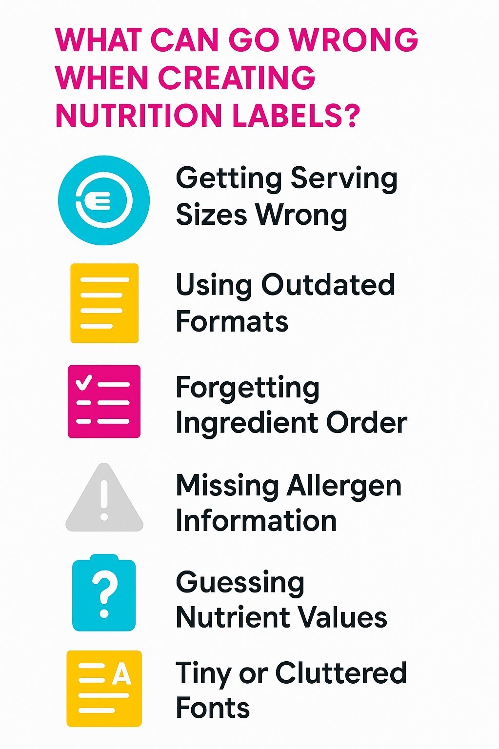 Infographic listing six common nutrition label mistakes Infographic listing six common nutrition label mistakes
