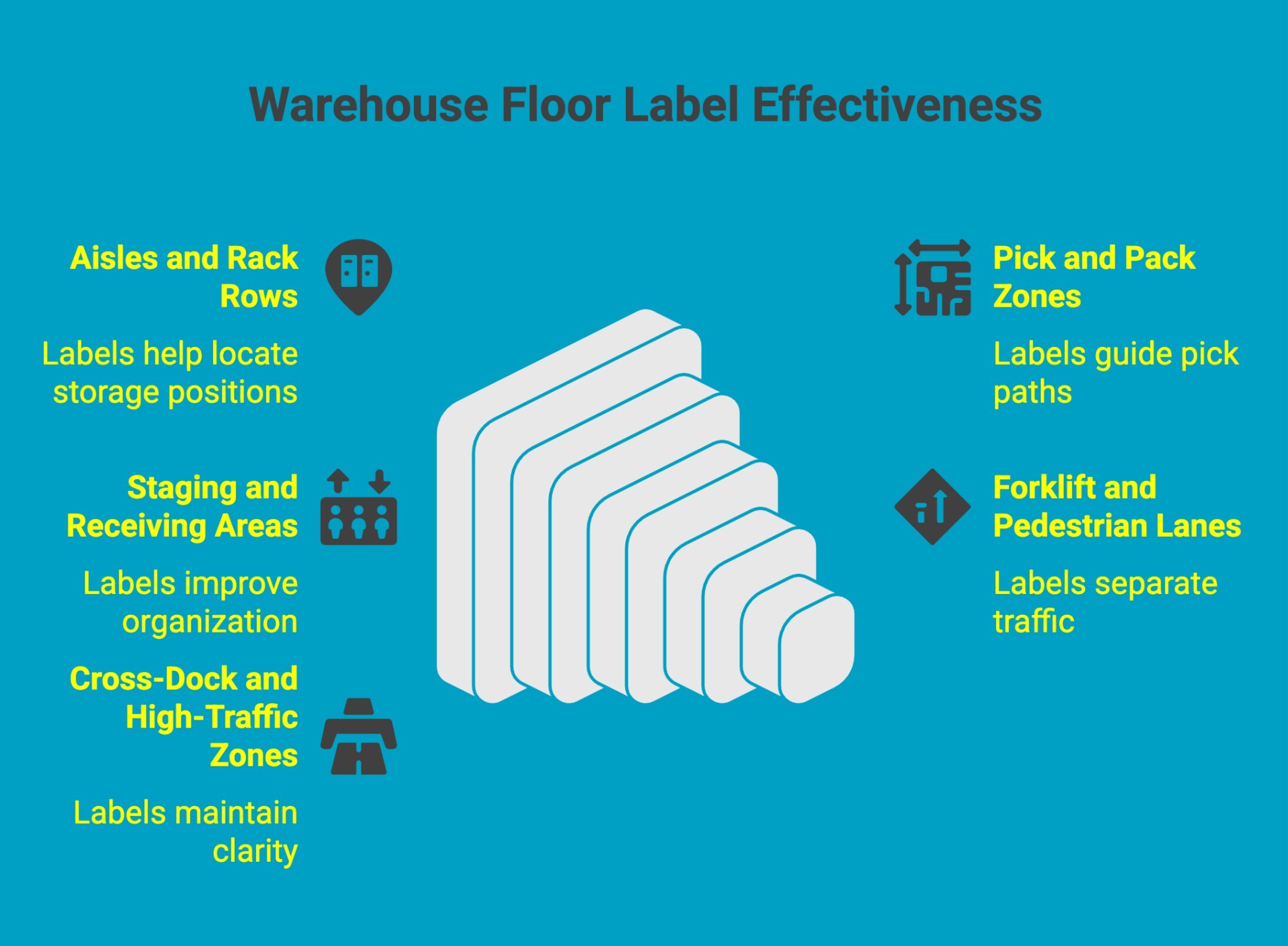 Infographic on warehouse floor label effectiveness Infographic on warehouse floor label effectiveness