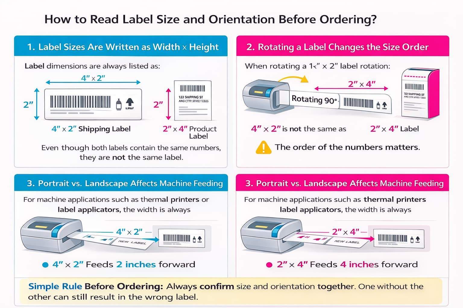 Infographic showcasing how to understand label orientation Infographic showcasing how to understand label orientation