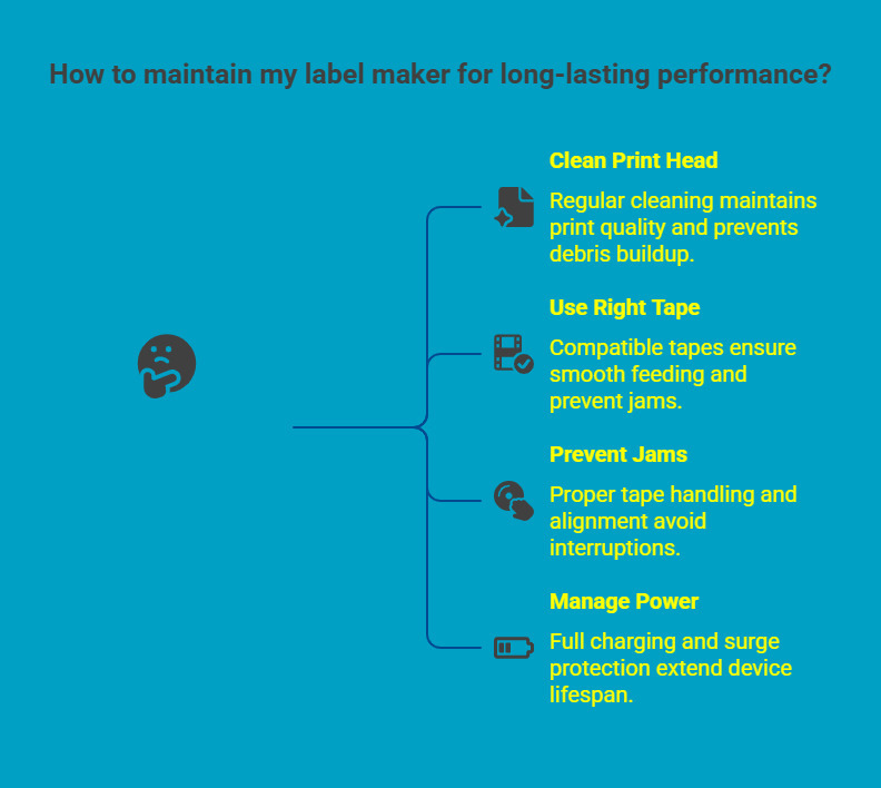 Infographic on How To Maintain Your Label Maker for Long-Lasting Performance