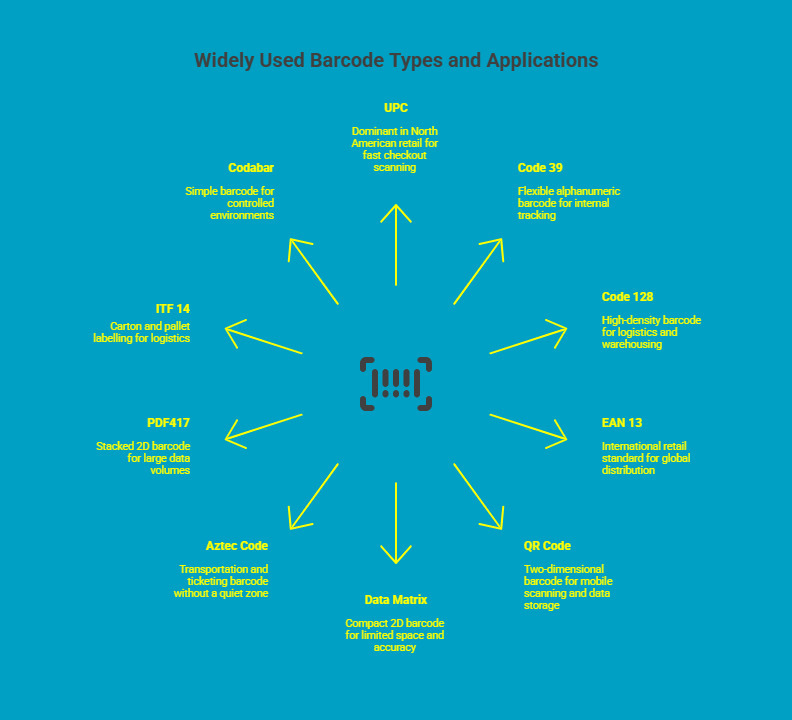 Infographic on Which Barcode Types Are Most Widely Used
