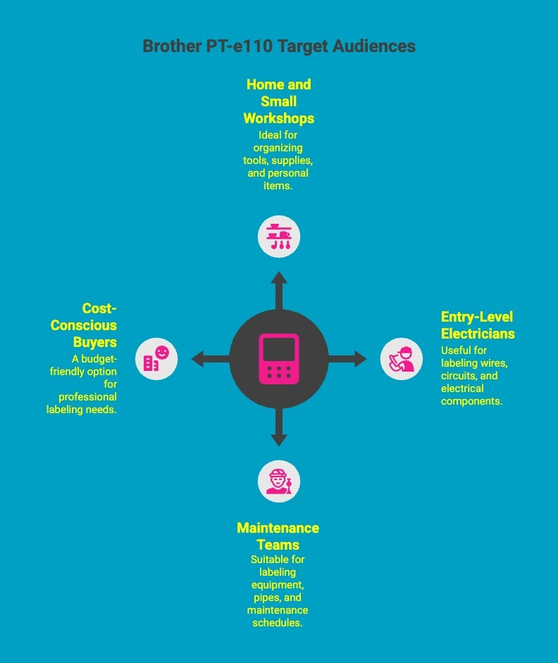 Infographics on Brother PT-e110 Target Audiences Infographics on Brother PT-e110 Target Audiences
