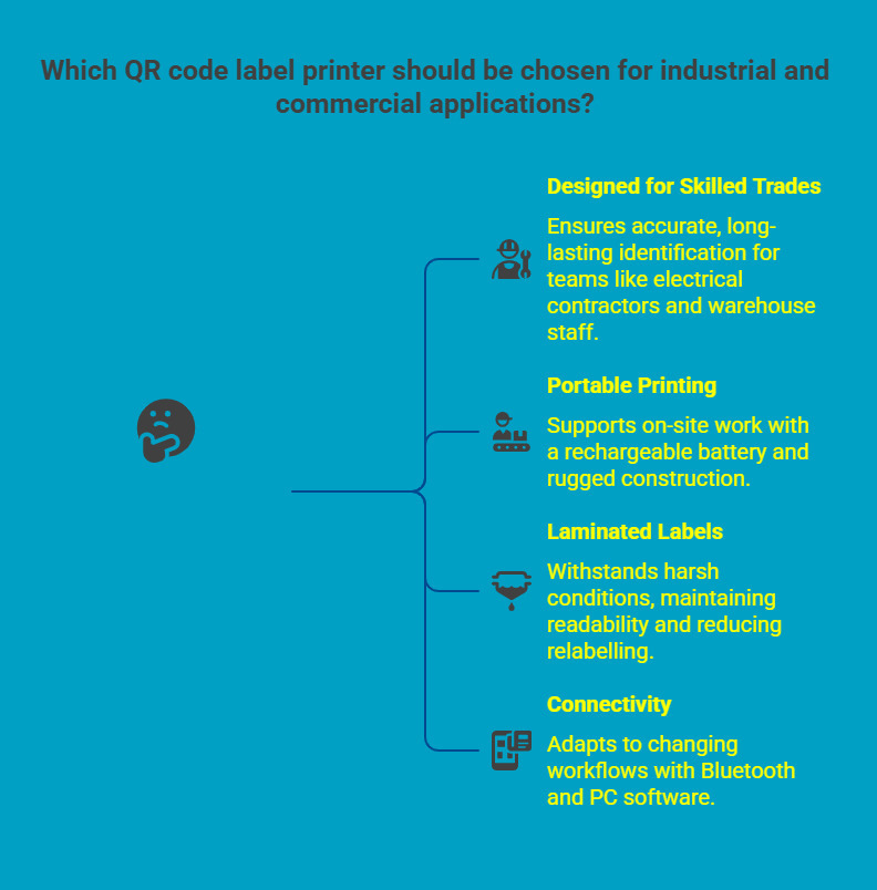 Infographic on Why Choose a Brother QR Code Label Printer for Industrial and Commercial Applications