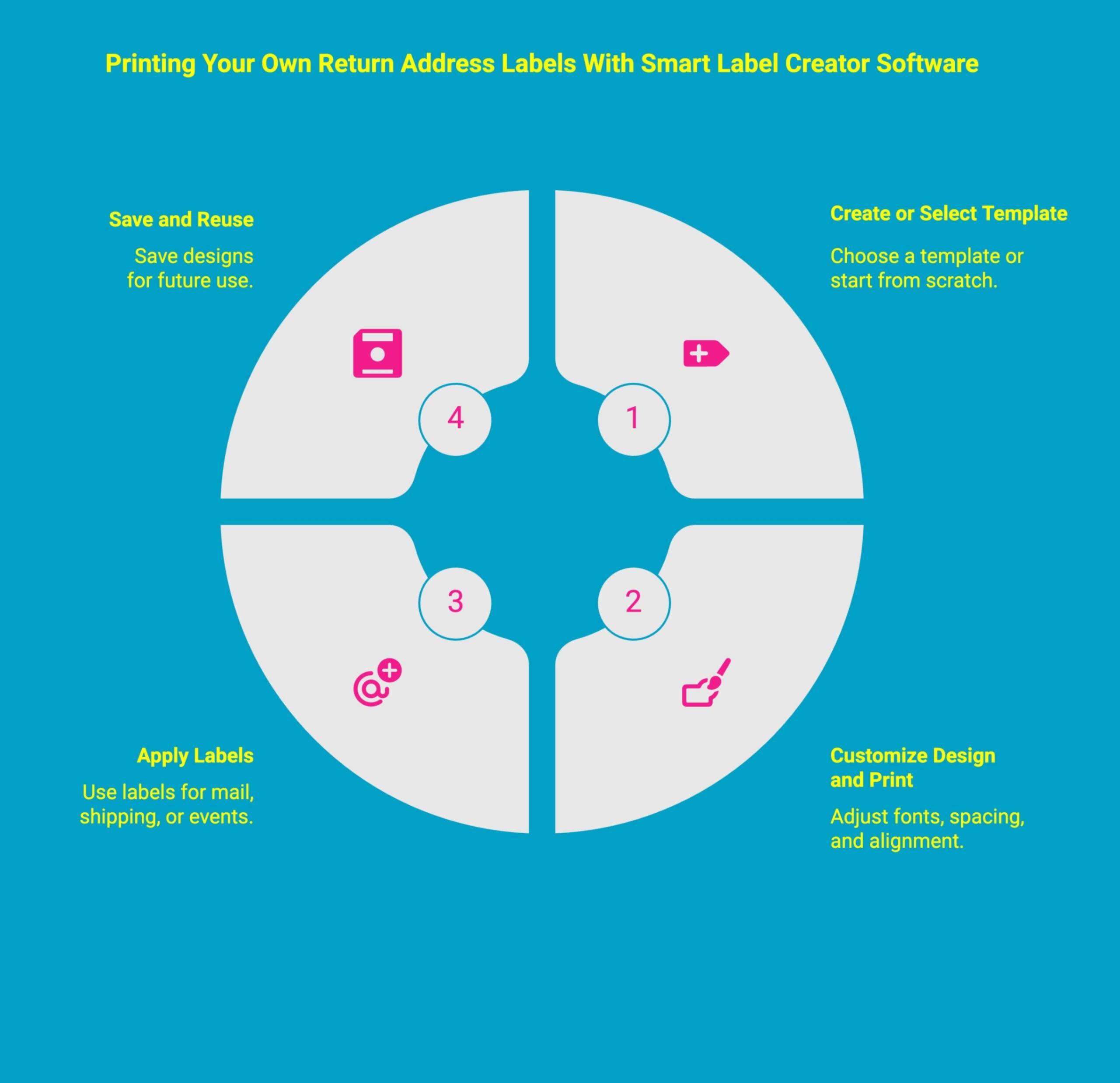 Infographic showcasing How to Print Your Own Return Address Labels With Smart Label Creator Software Infographic showcasing How to Print Your Own Return Address Labels With Smart Label Creator Software