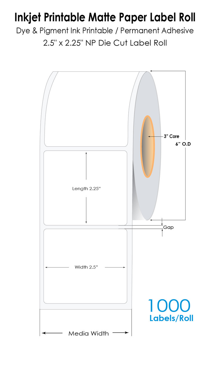 Inkjet matte paper label roll for durable outdoor equipment labeling.
