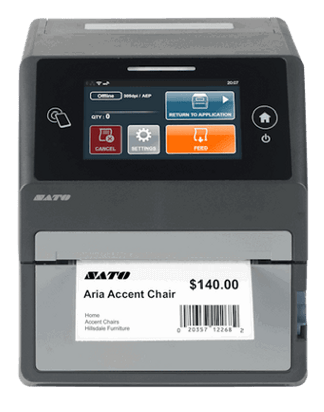 SATO CT4-LX HF RFID desktop printer with cutter