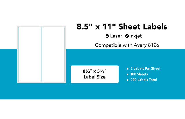 Avery 8126 compatible laser inkjet sheet labels