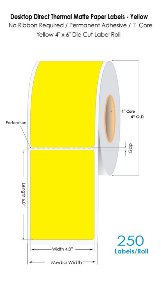  A roll of yellow labels